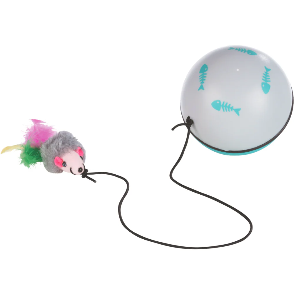 Trixie Turbinio Ball with Motor and Mouse Toy for Cats (Blue/White) - Image 3