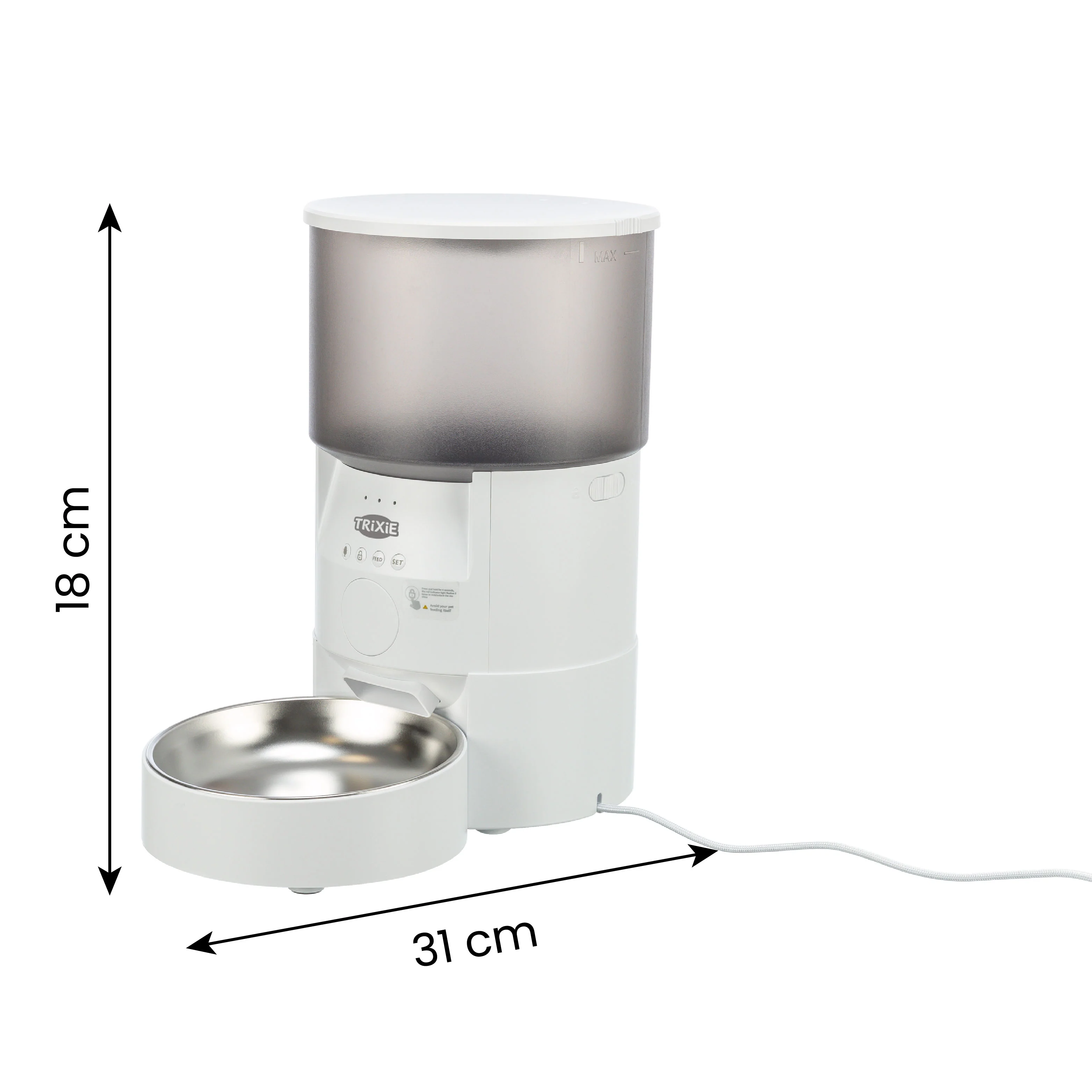 Trixie TX S Smart Automatic Food Dispenser for Dogs and Cats (White) - Image 3