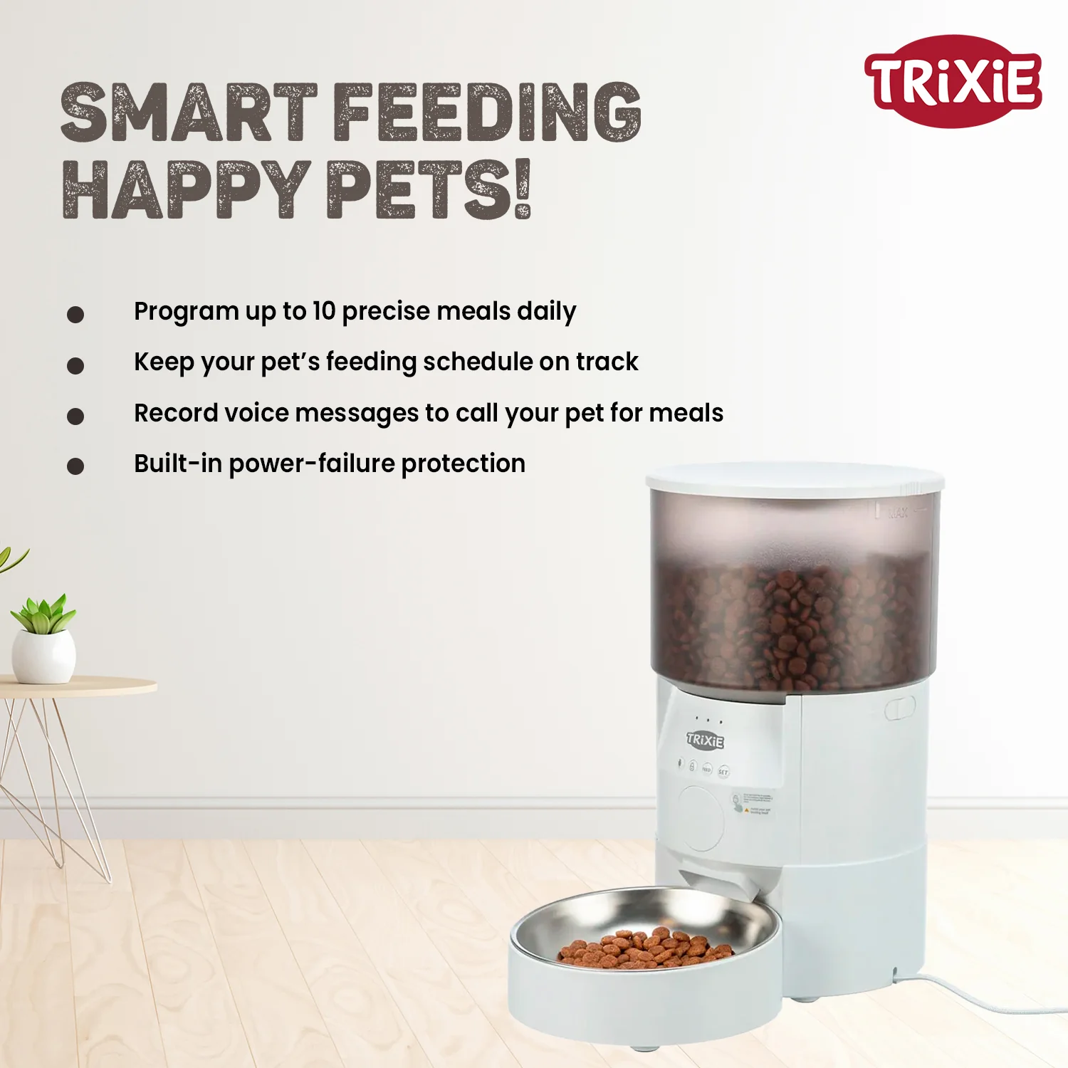 Trixie TX S Smart Automatic Food Dispenser for Dogs and Cats (White) - Image 6