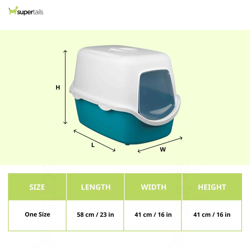 Trixie Vico Cat Litter Tray with Dome for Cats (Turquoise) - Image 2