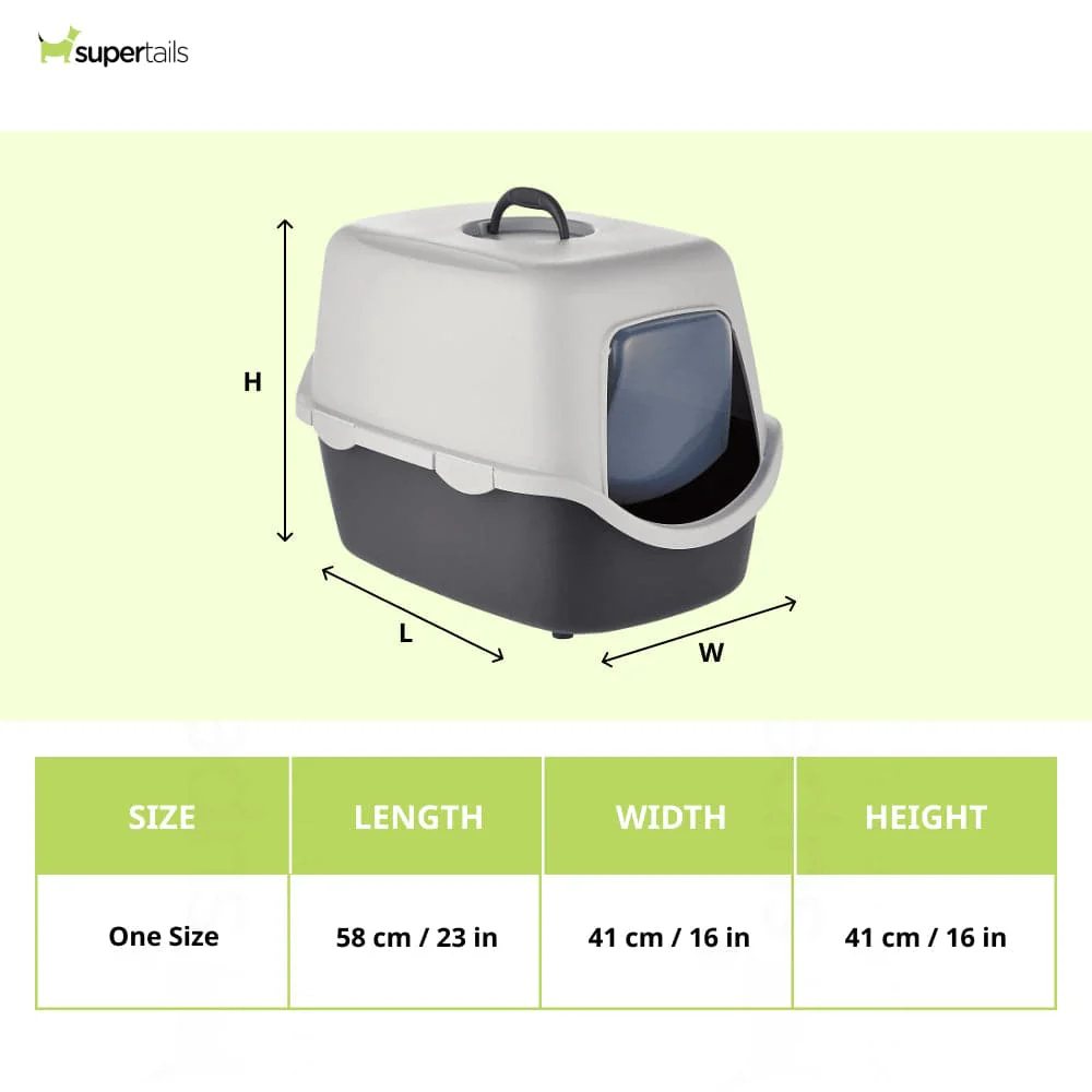 Trixie Vico Cat Litter Tray with Hood for Cats (Dark Grey) - Image 2