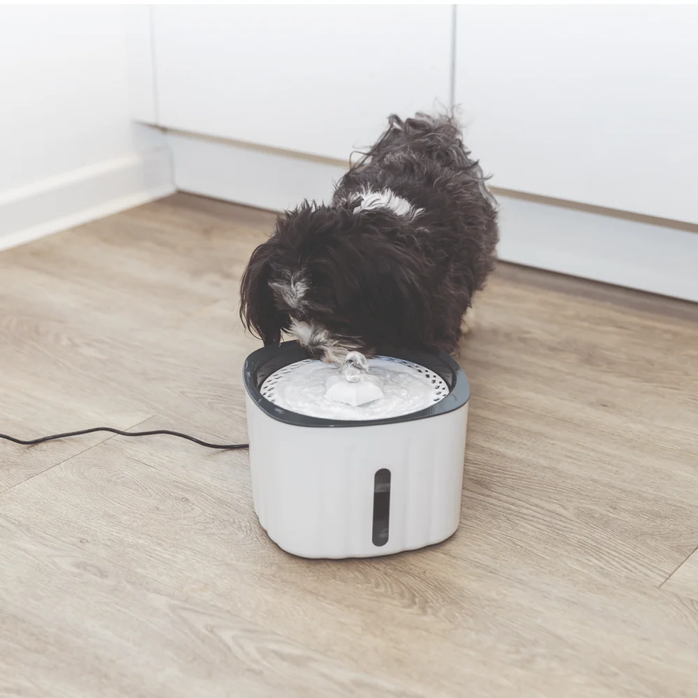 Trixie Water Drinking Fountain Flower for Dogs and Cats (White and Grey) - Image 6