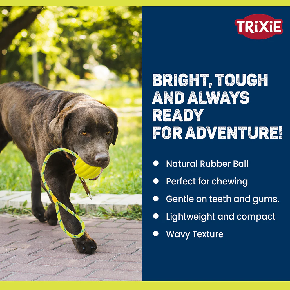 Trixie Wavy Ball on a Rope Toy for Dogs (Orange) - Image 5