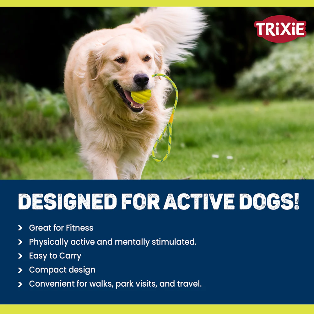 Trixie Wavy Ball on a Rope Toy for Dogs (Orange) - Image 7
