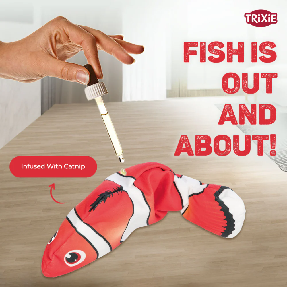 Trixie Wiggly Clown Fish Toy for Cats (Red) - Image 4