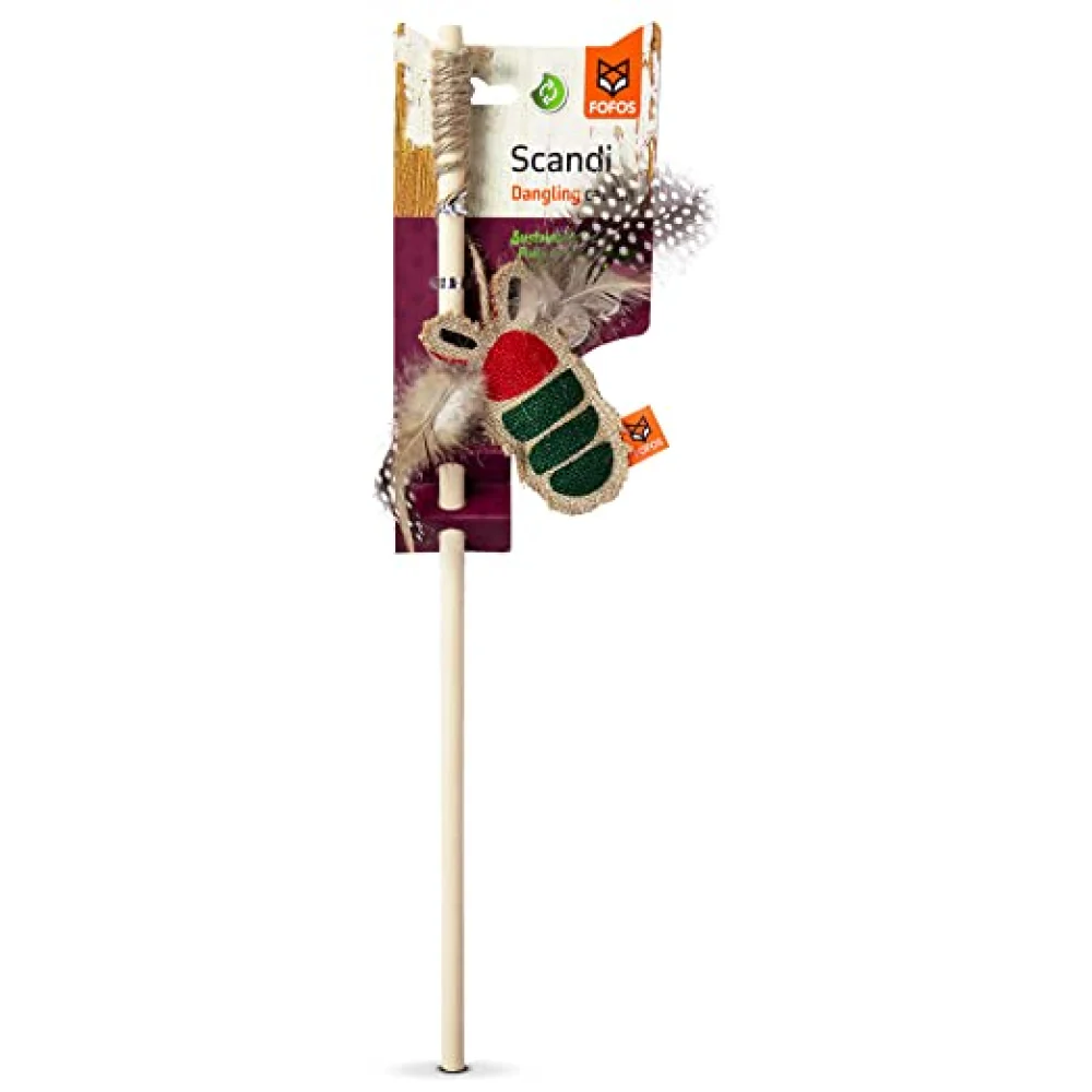 Trixie Wind Up Mouse Toy and Fofos Scandi Beetle with Wooden Stick Toy for Cats Combo - Image 10