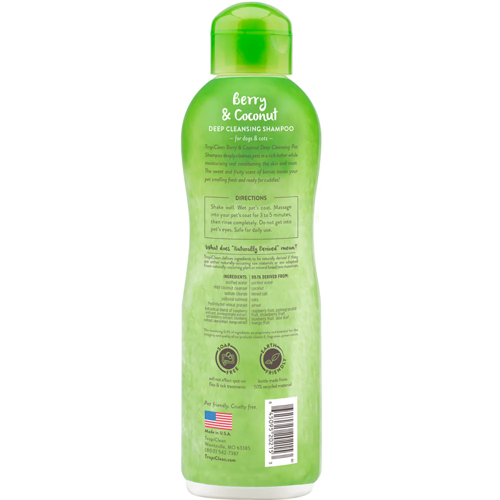 Tropiclean Berry and Coconut Deep Cleaning Shampoo for Dogs and Cats - Image 3