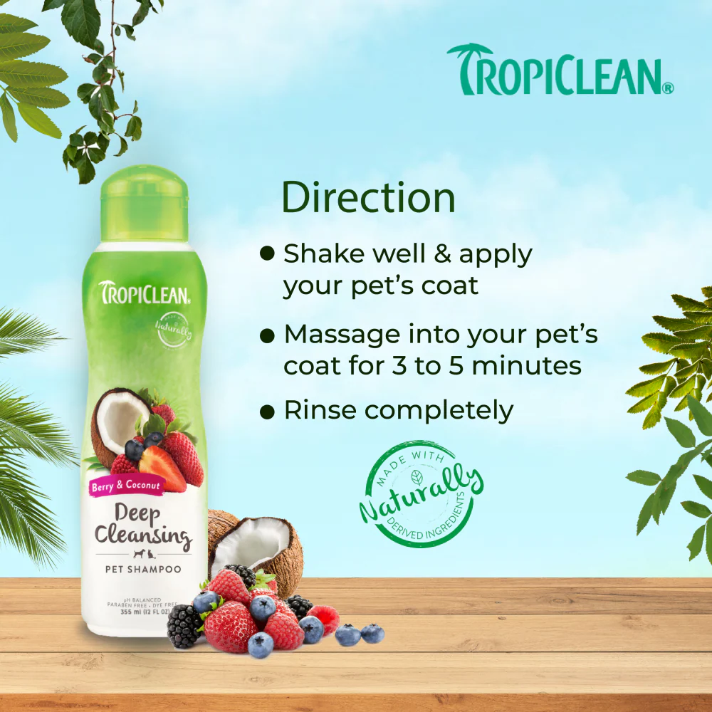 Tropiclean Berry and Coconut Deep Cleaning Shampoo for Dogs and Cats - Image 7
