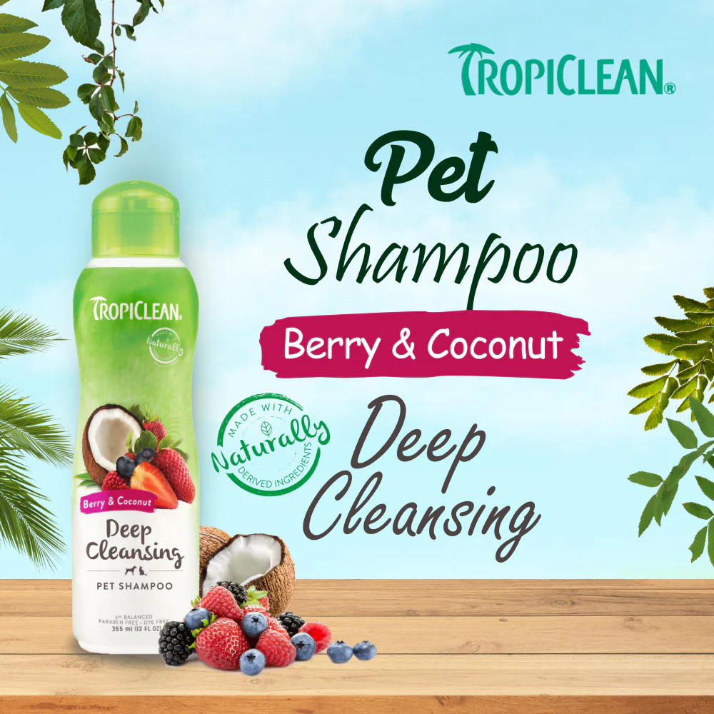 Tropiclean Berry and Coconut Deep Cleaning Shampoo for Dogs and Cats - Image 8