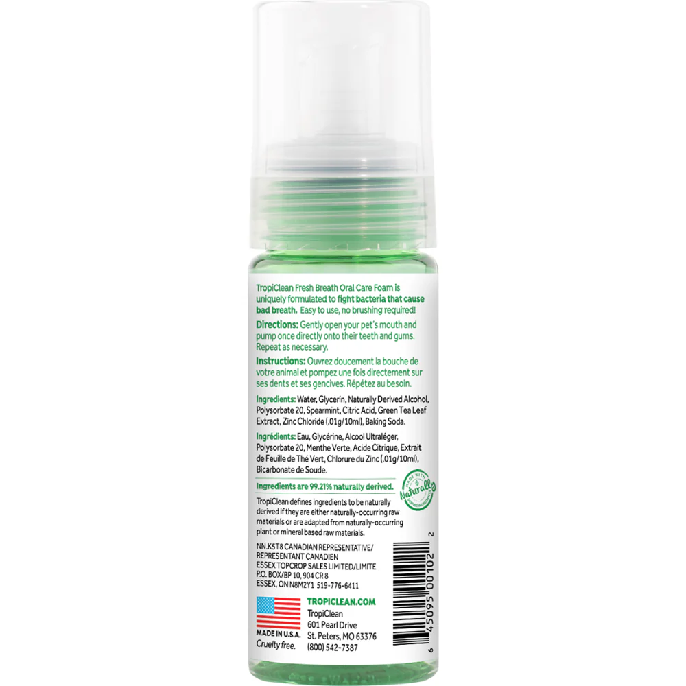 Tropiclean Fresh Breath Oral Care Foam For Dogs - Image 2