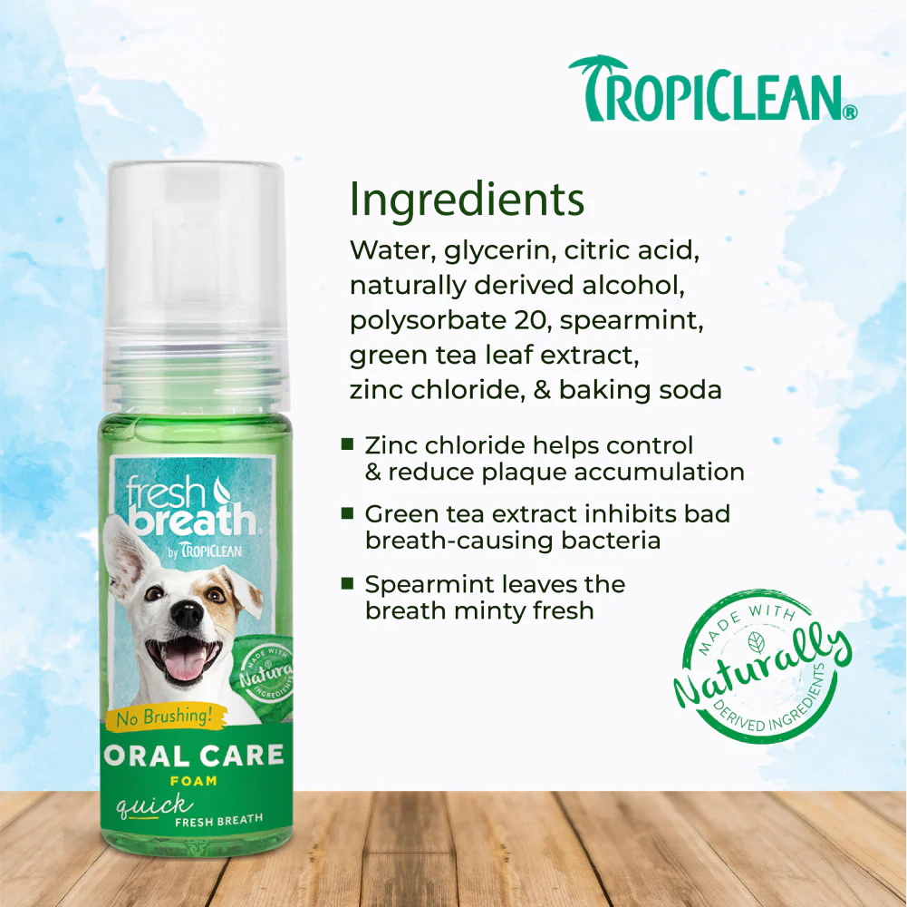 Tropiclean Fresh Breath Oral Care Foam For Dogs - Image 3