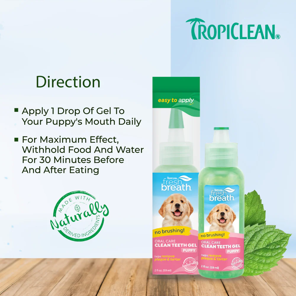 Tropiclean Fresh Breath Puppy Clean Teeth Gel for Dogs - Image 2