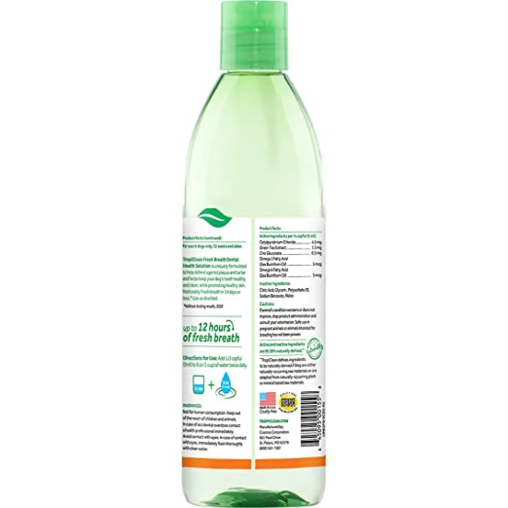 Tropiclean Fresh Breath Skin & Coat Water Additive for Dogs - Image 2