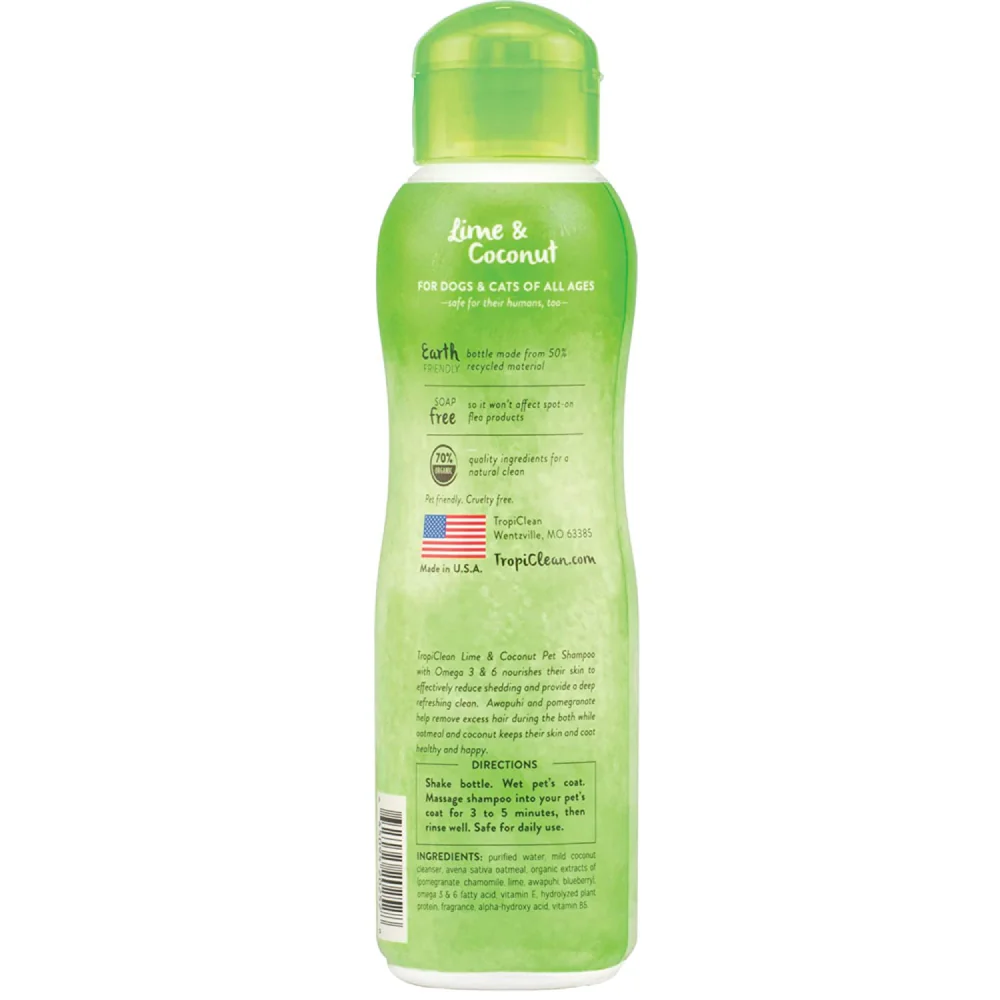 Tropiclean Lime & Coconut Shed Control Shampoo for Dogs and Cats - Image 4