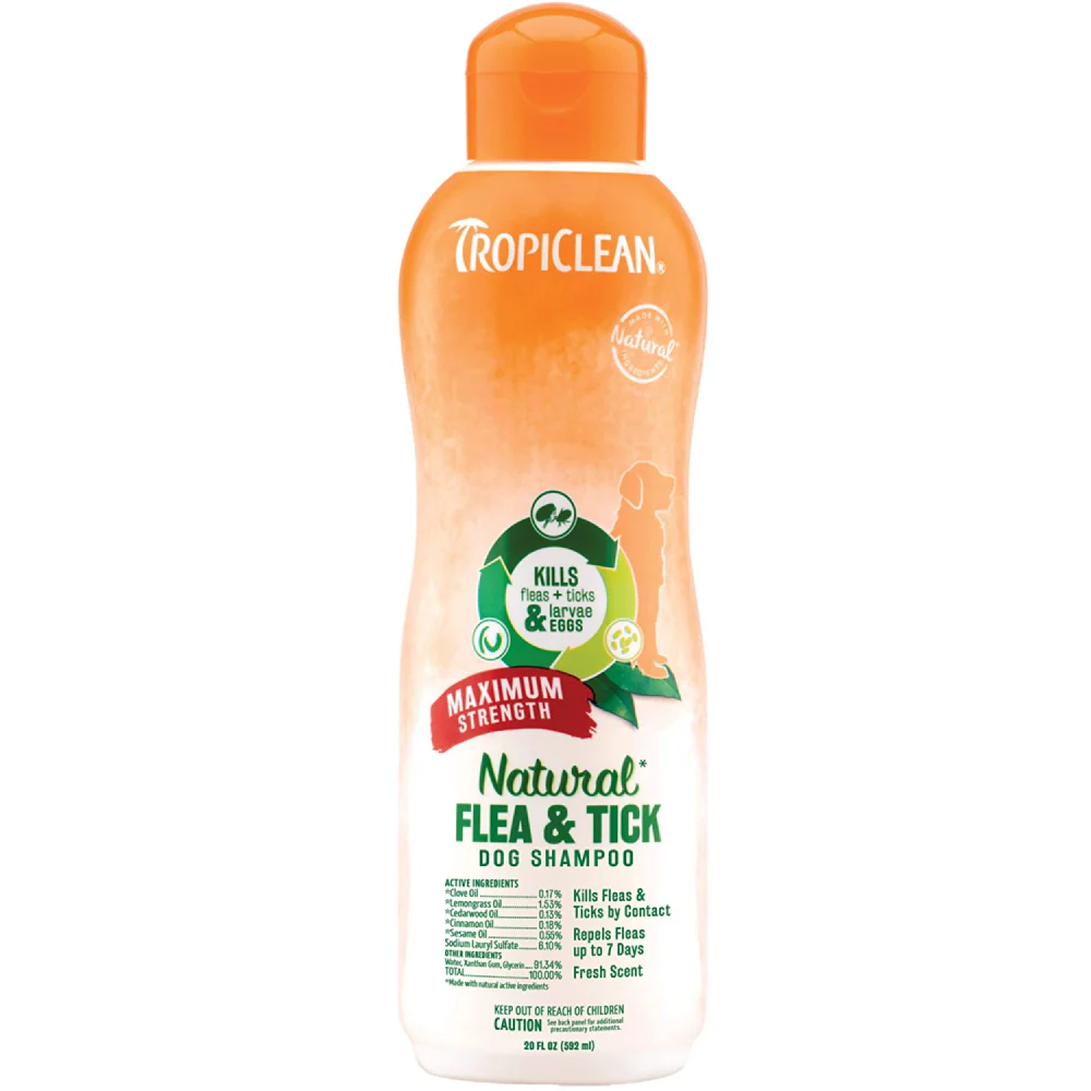 Tropiclean Maximum Strength Natural Flea & Tick Shampoo for Dogs - Image 2