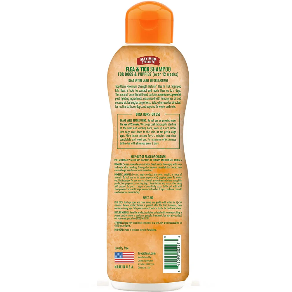 Tropiclean Maximum Strength Natural Flea & Tick Shampoo for Dogs - Image 3