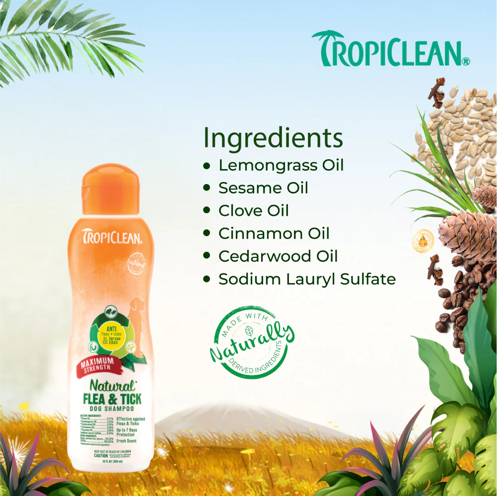 Tropiclean Maximum Strength Natural Flea & Tick Shampoo for Dogs - Image 4