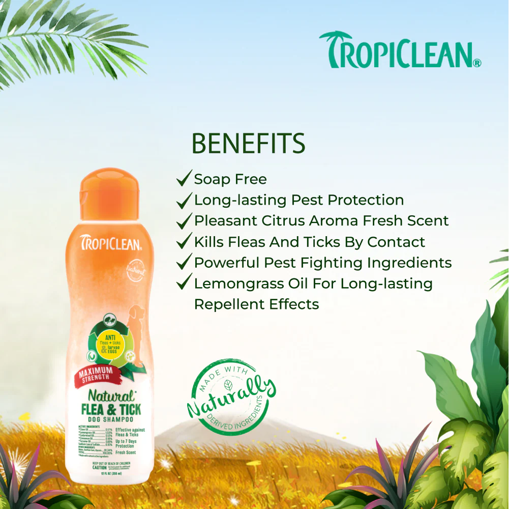 Tropiclean Maximum Strength Natural Flea & Tick Shampoo for Dogs - Image 6