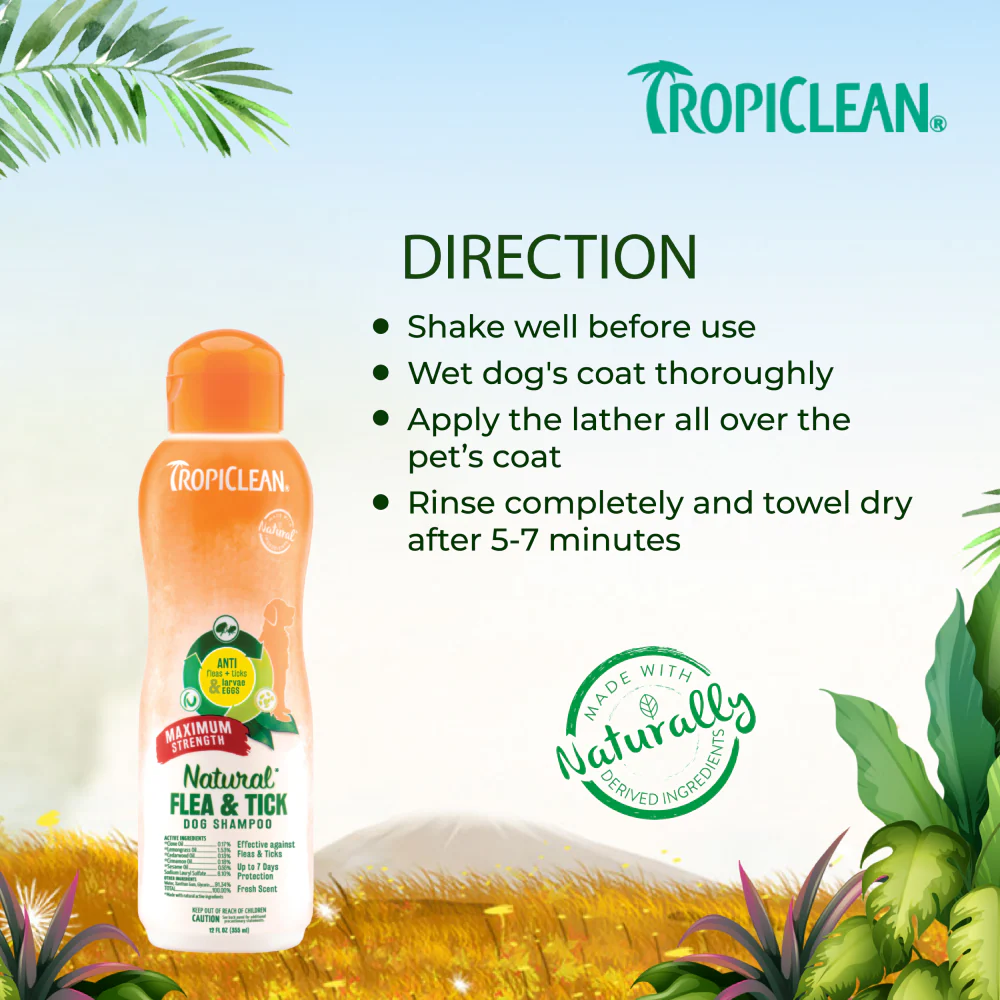 Tropiclean Maximum Strength Natural Flea & Tick Shampoo for Dogs - Image 7
