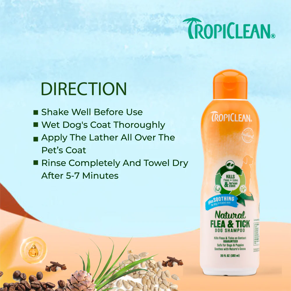 Tropiclean Natural Flea and Tick Plus Soothing Shampoo for Dogs - Image 7