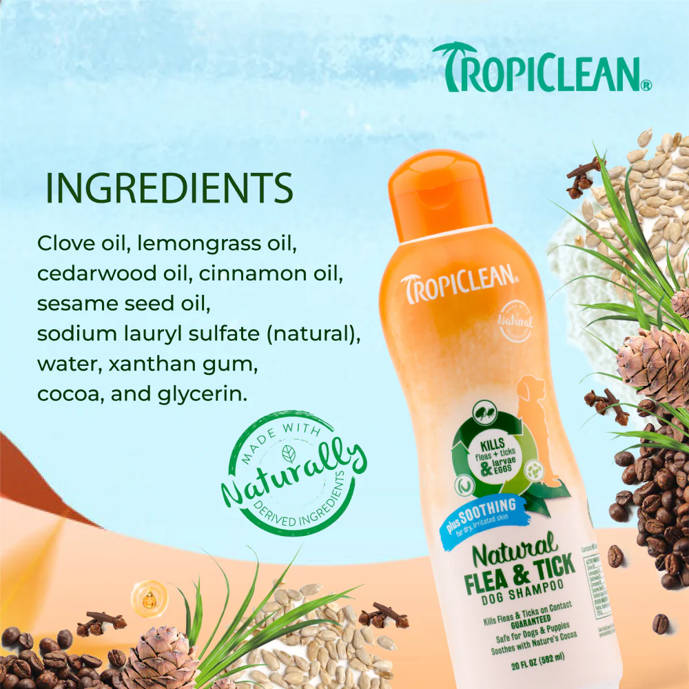 Tropiclean Natural Flea and Tick Plus Soothing Shampoo for Dogs - Image 8