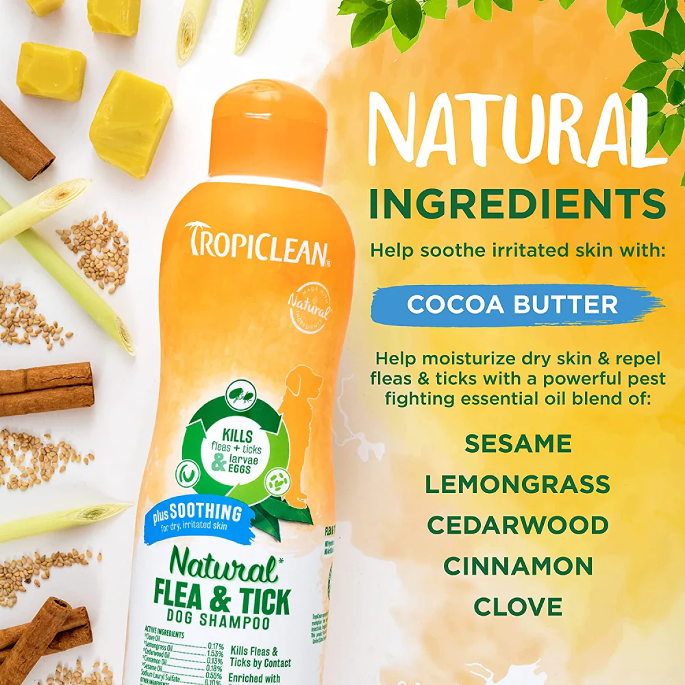 Tropiclean Natural Flea and Tick Plus Soothing Shampoo for Dogs - Image 9