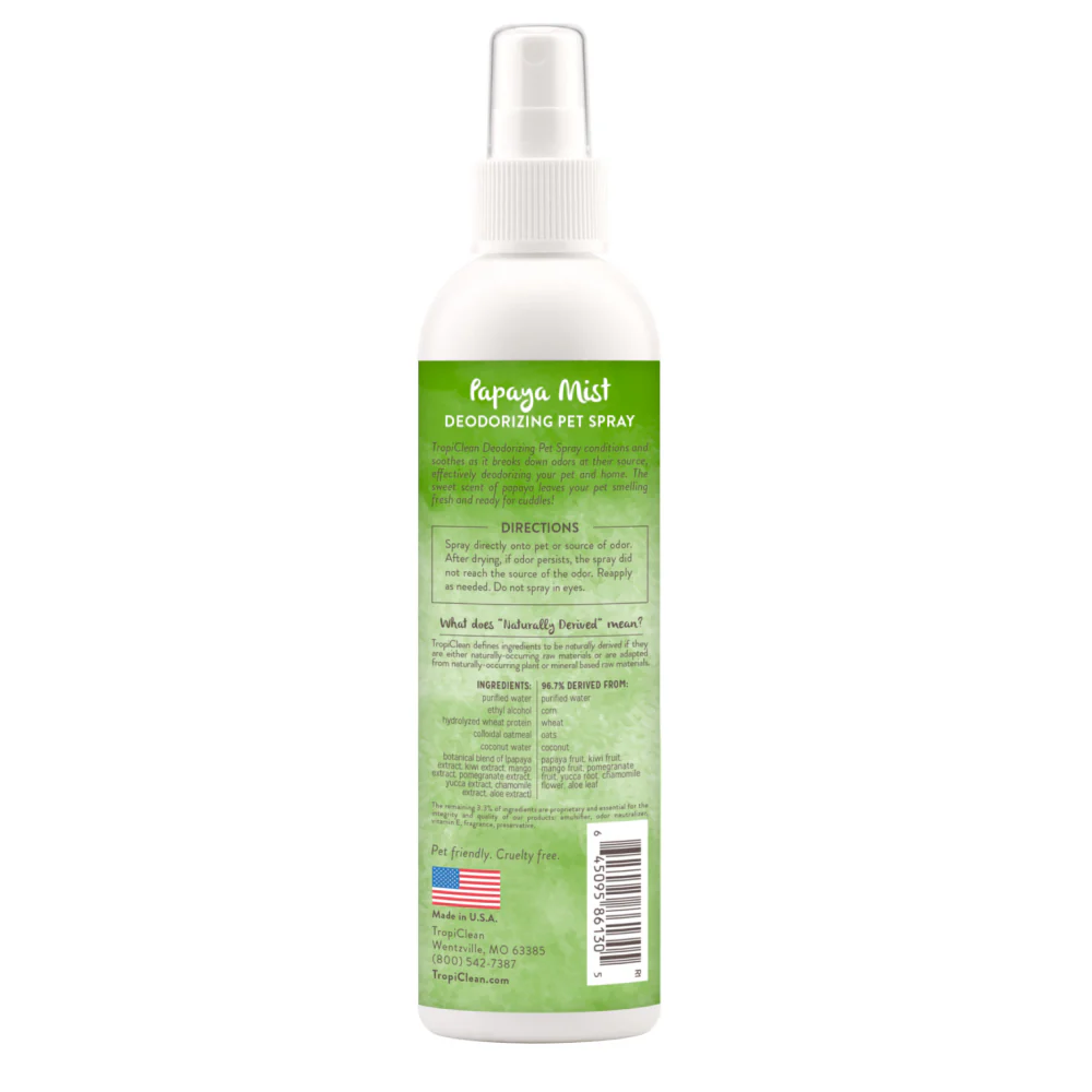 Tropiclean Papaya Mist Cologne Spray for Dogs and Cats - Image 2