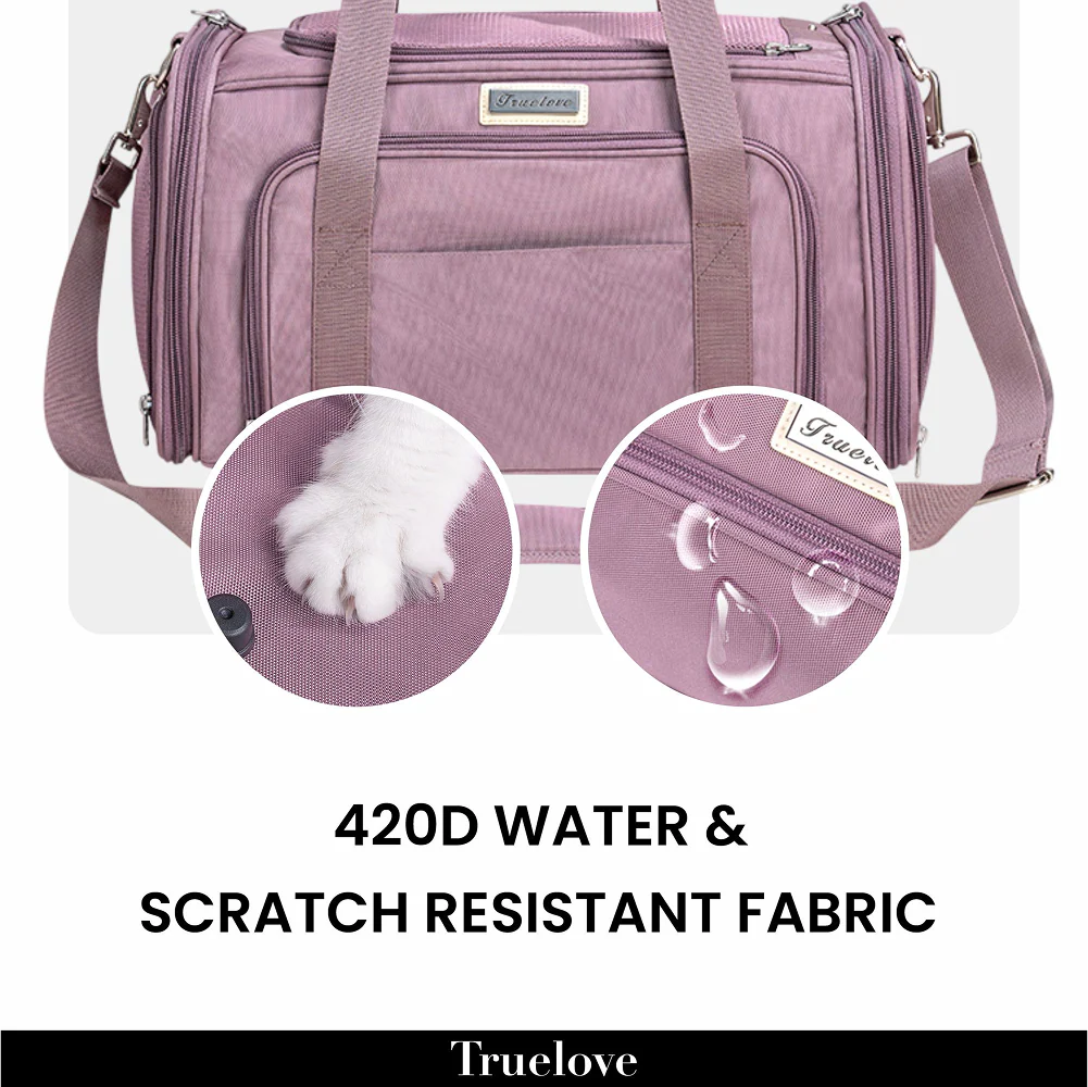 Truelove 3 Side Expandable Duffle Carrier for Dogs and Cats (Wistful Mauve) - Image 2