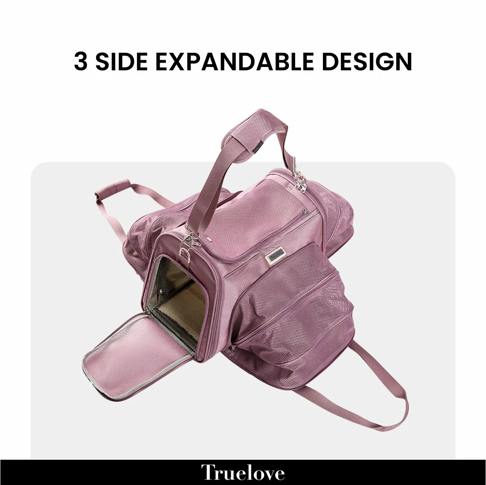 Truelove 3 Side Expandable Duffle Carrier for Dogs and Cats (Wistful Mauve) - Image 4