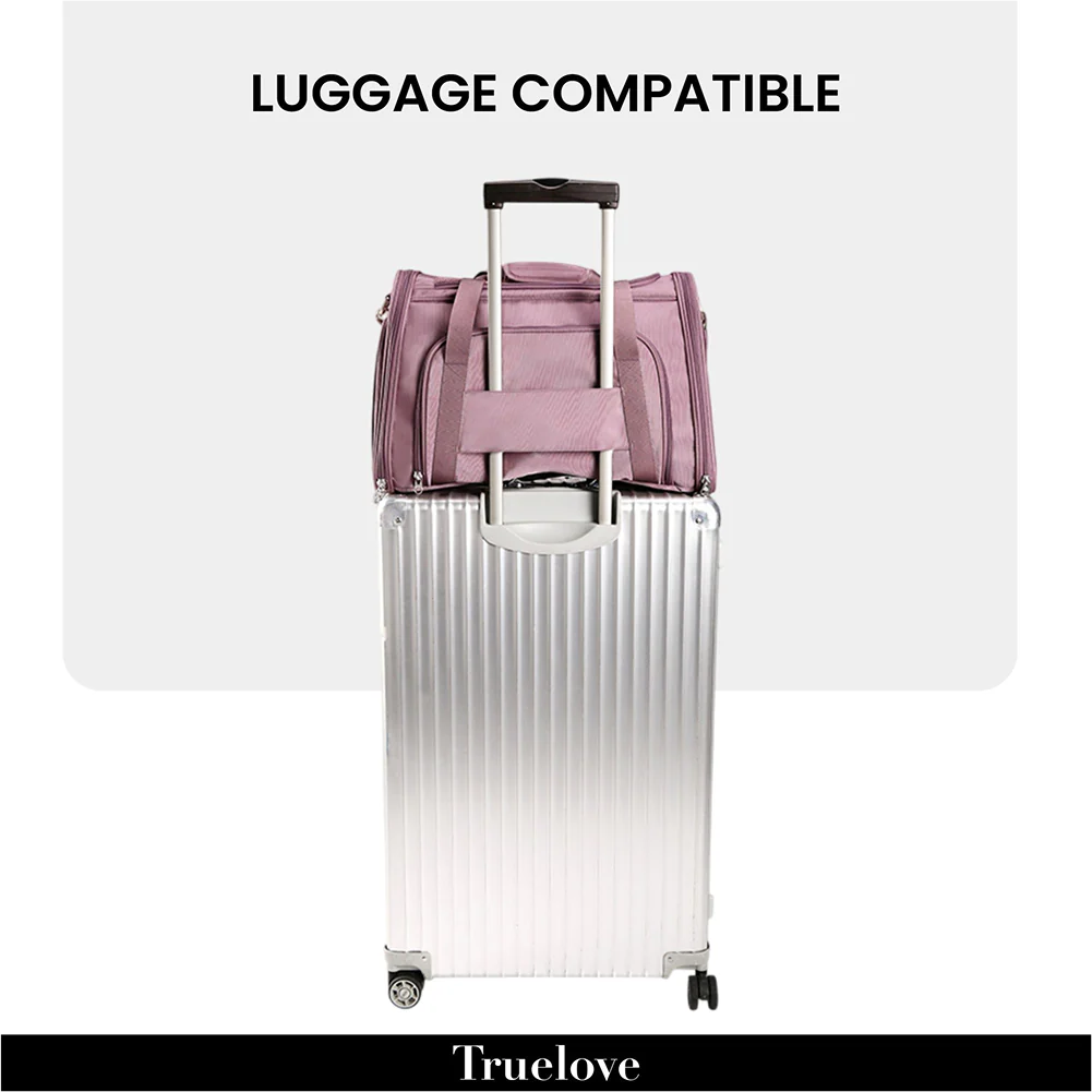 Truelove 3 Side Expandable Duffle Carrier for Dogs and Cats (Wistful Mauve) - Image 5