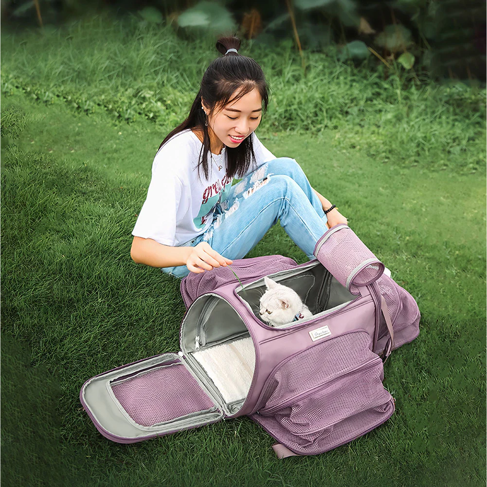 Truelove 3 Side Expandable Duffle Carrier for Dogs and Cats (Wistful Mauve) - Image 6