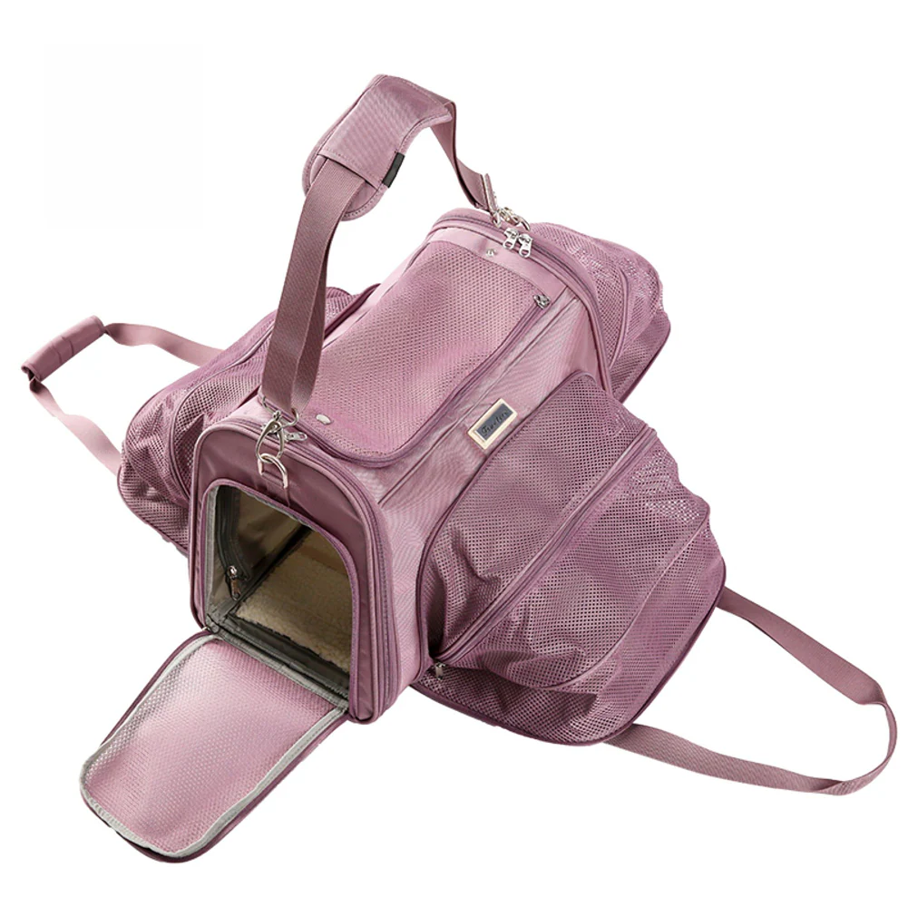 Truelove 3 Side Expandable Duffle Carrier for Dogs and Cats (Wistful Mauve) - Image 7