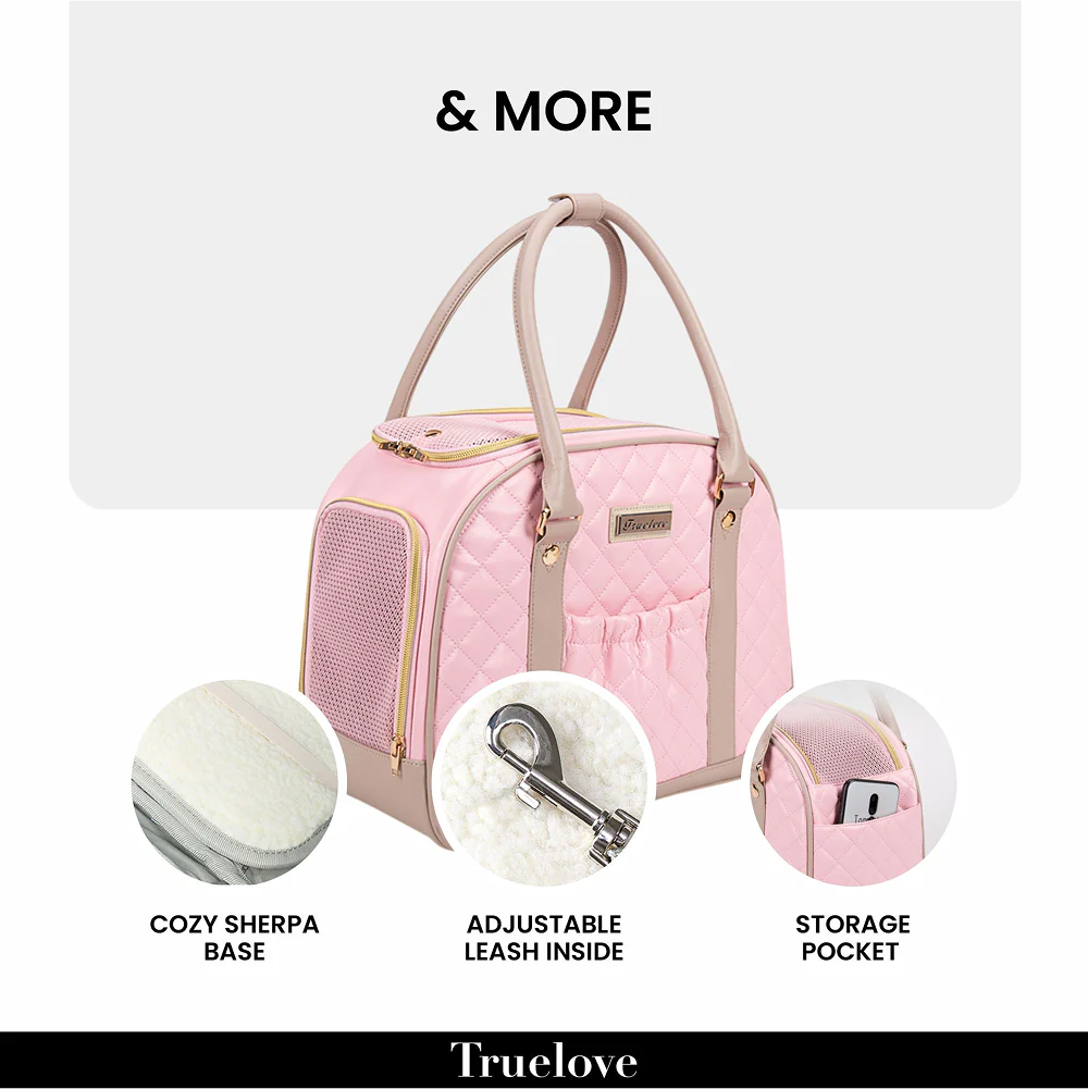 Truelove Chic Pet Travel Handbag for Dogs and Cats (Pink) - Image 3