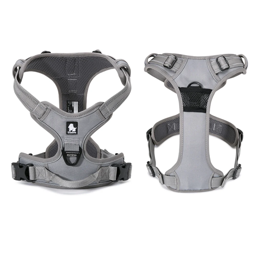 Truelove Classic Harness and Padded Collar for Dogs (Grey) - L - Image 4