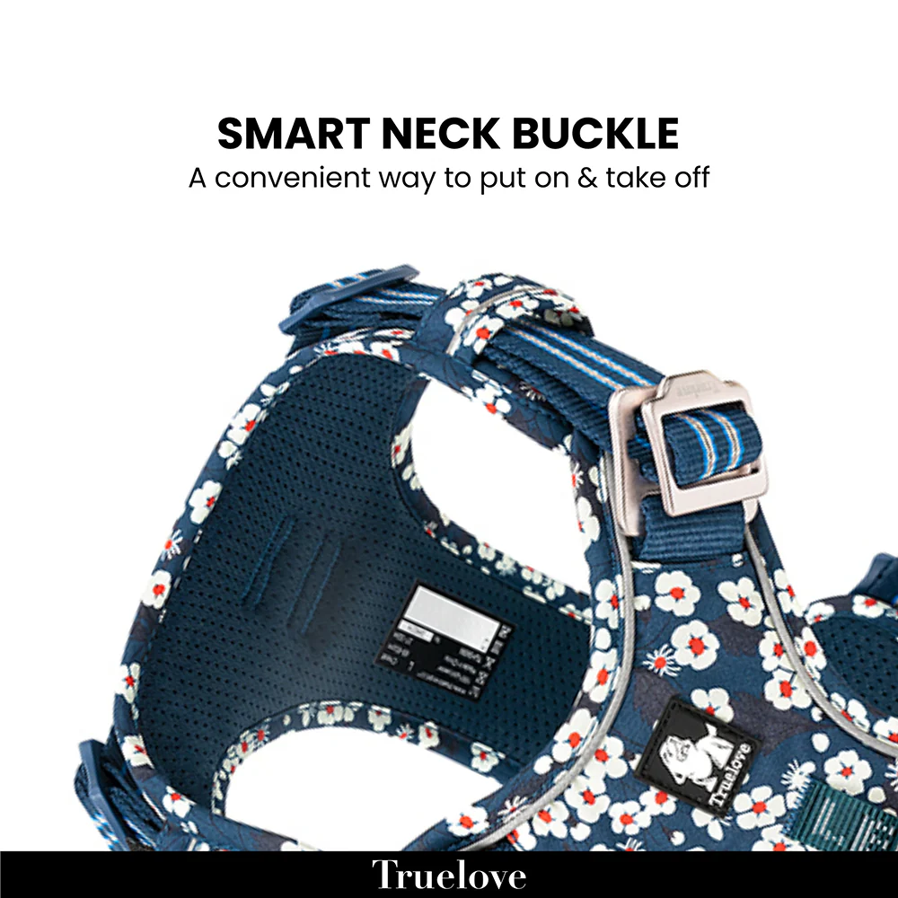 Truelove Floral No Pull Cordura Fabric Harness for Dogs (Saxony Blue) - Image 5