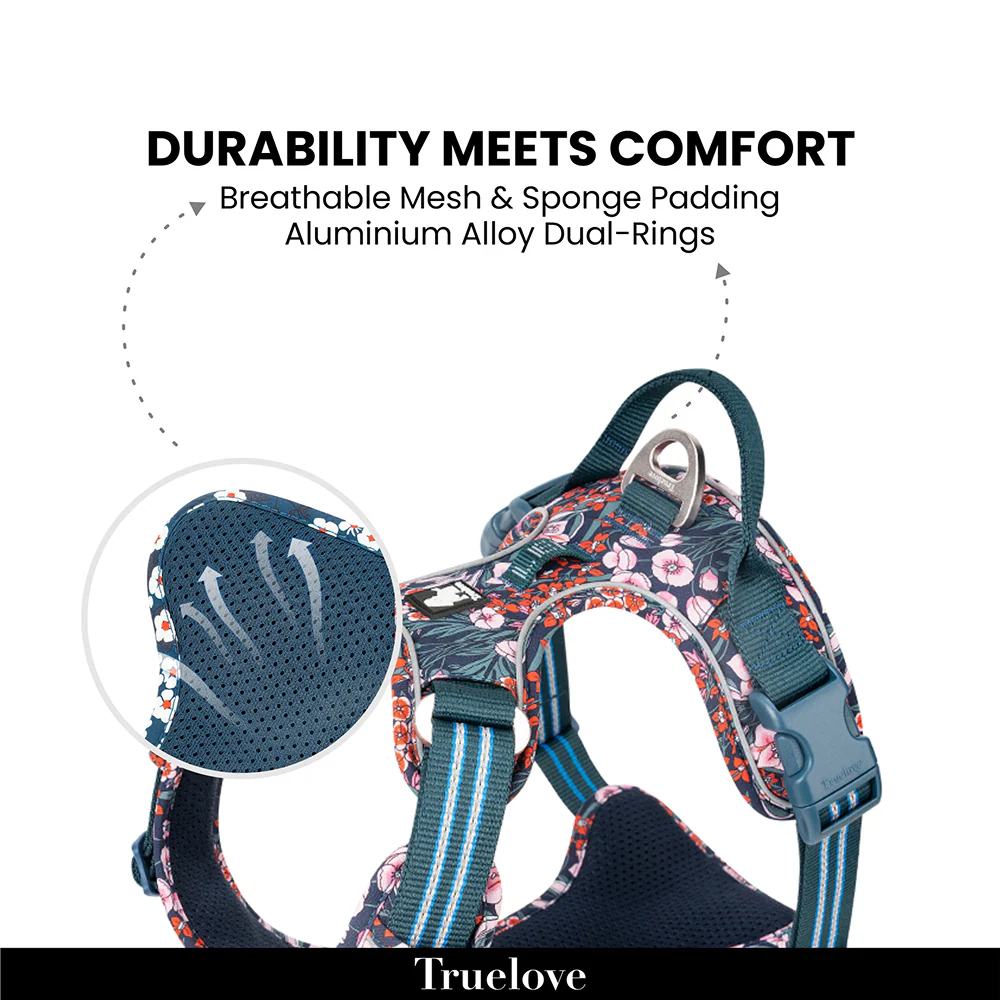 Truelove Floral No Pull Pet Harness for Dogs (Navy Blazer) - Image 6