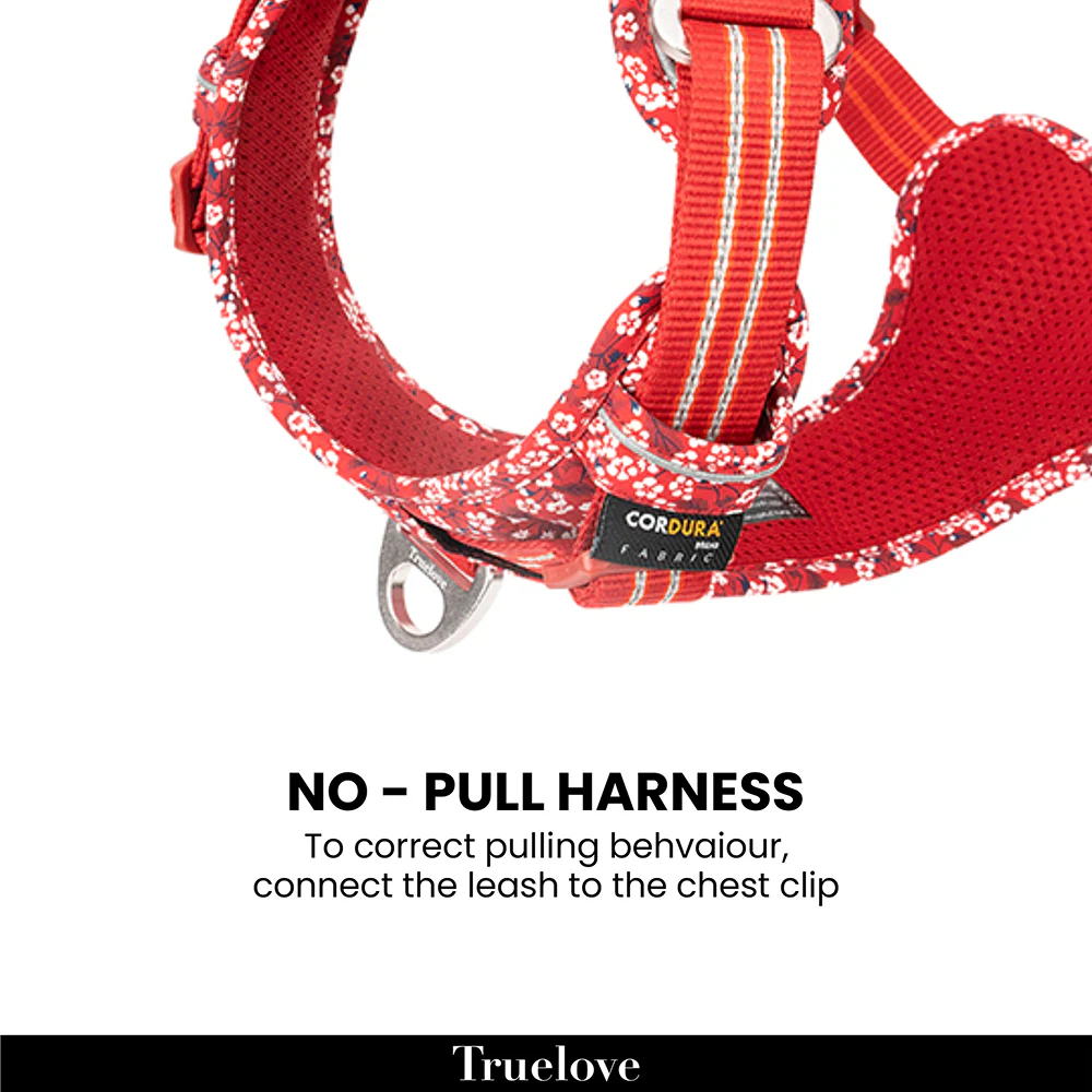 Truelove Floral No Pull Pet Harness for Dogs (Poppy Red) - Image 3