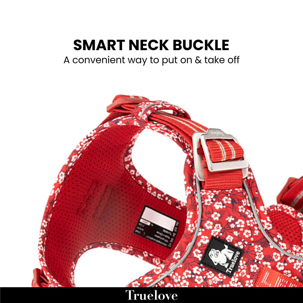Truelove Floral No Pull Pet Harness for Dogs (Poppy Red) - Image 4