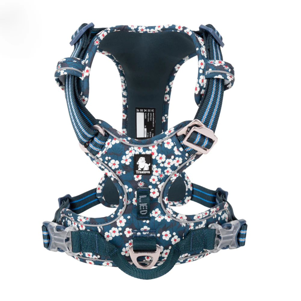 Truelove Floral No Pull 3M Reflective Harness for Dogs (Saxony Blue) - Image 3