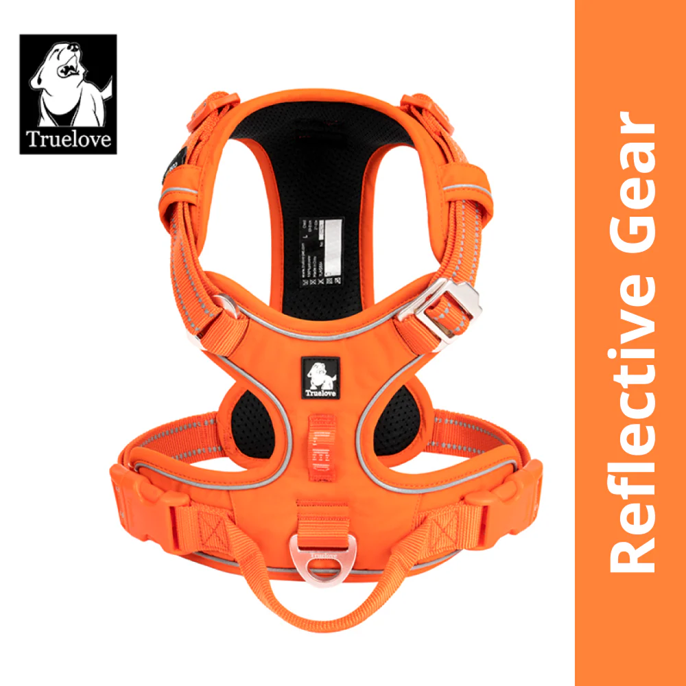 Truelove No Pull Cordura with 3M Reflective Material Harness for Dogs (Orange)