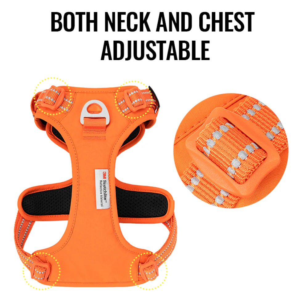 Truelove No Pull Cordura with 3M Reflective Material Harness for Dogs (Orange) - Image 13