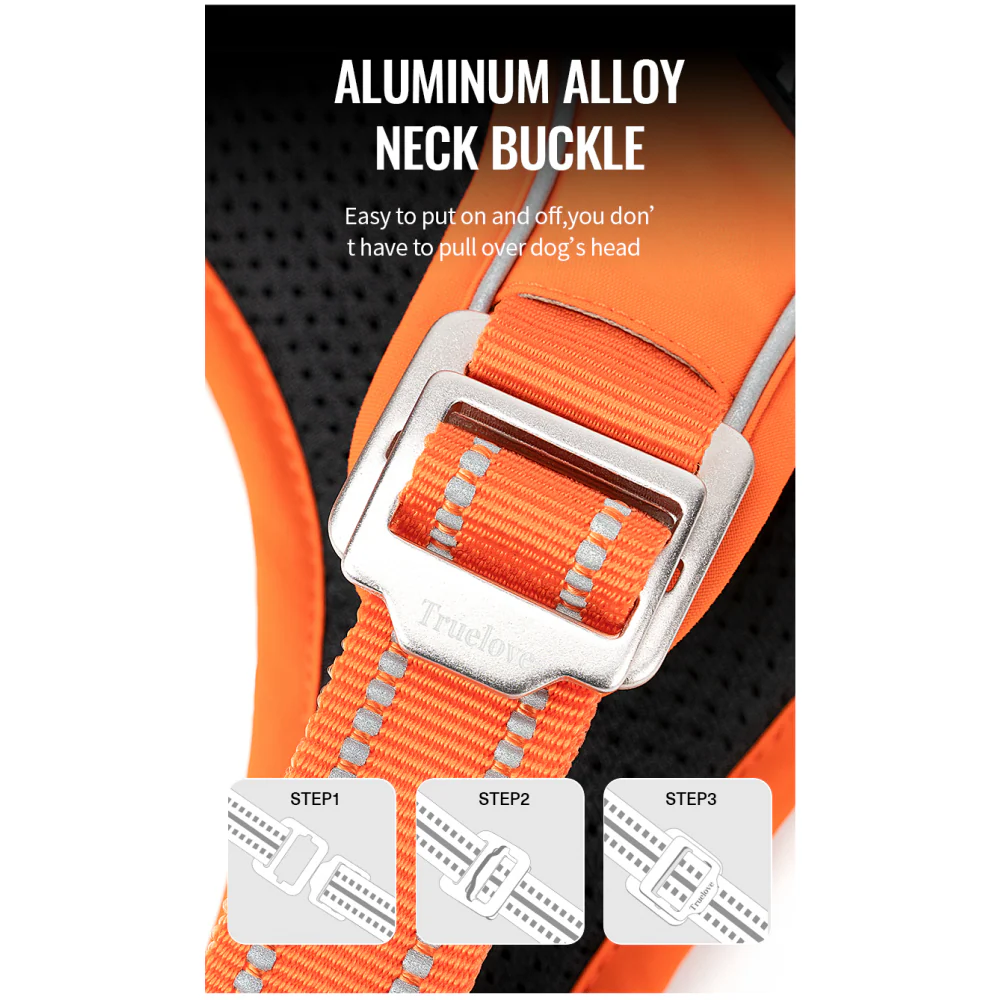 Truelove No Pull Cordura with 3M Reflective Material Harness for Dogs (Orange) - Image 5