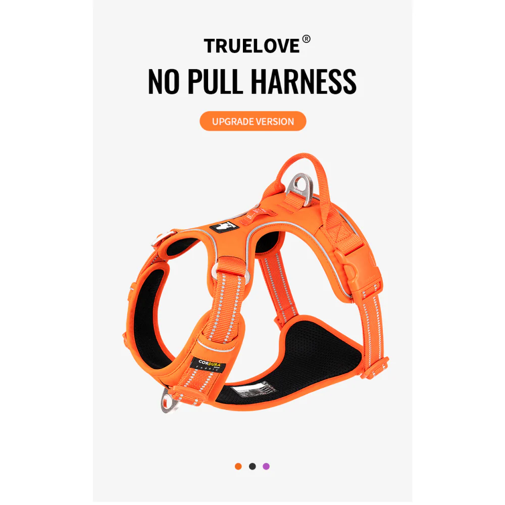 Truelove No Pull Cordura with 3M Reflective Material Harness for Dogs (Orange) - Image 8