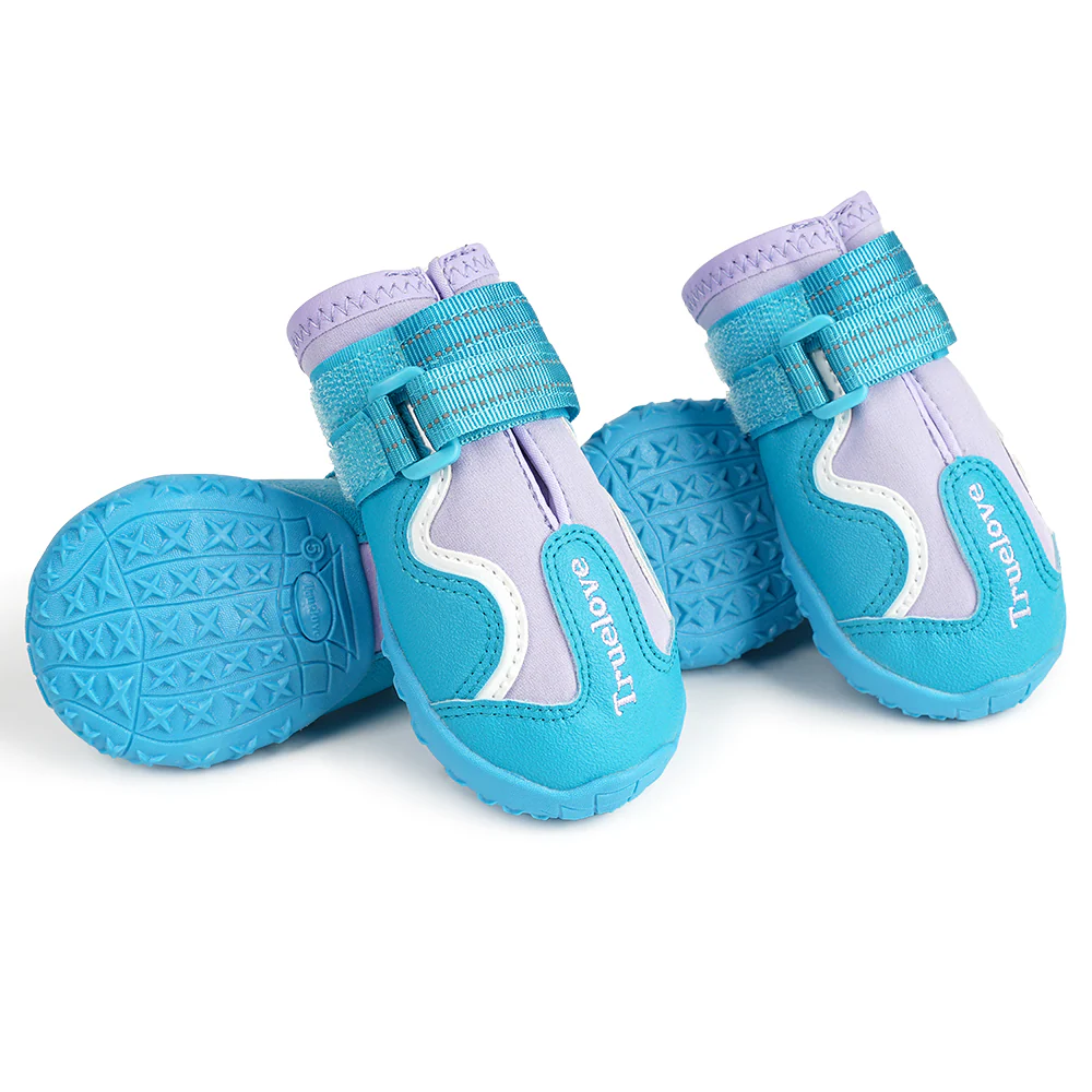 Truelove Reflective Waterproof and TPR Sole Shoes for Dogs (Algiers Blue/Lavender, Set of 4) - Image 2
