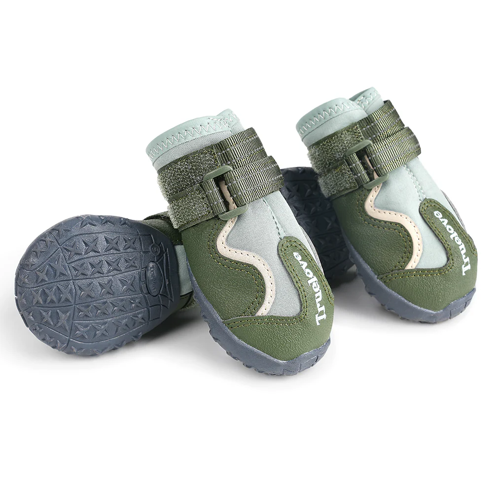Truelove Reflective Waterproof and TPR Sole Shoes for Dogs (Cypress/Harbor Gray, Set of 4) - Image 2