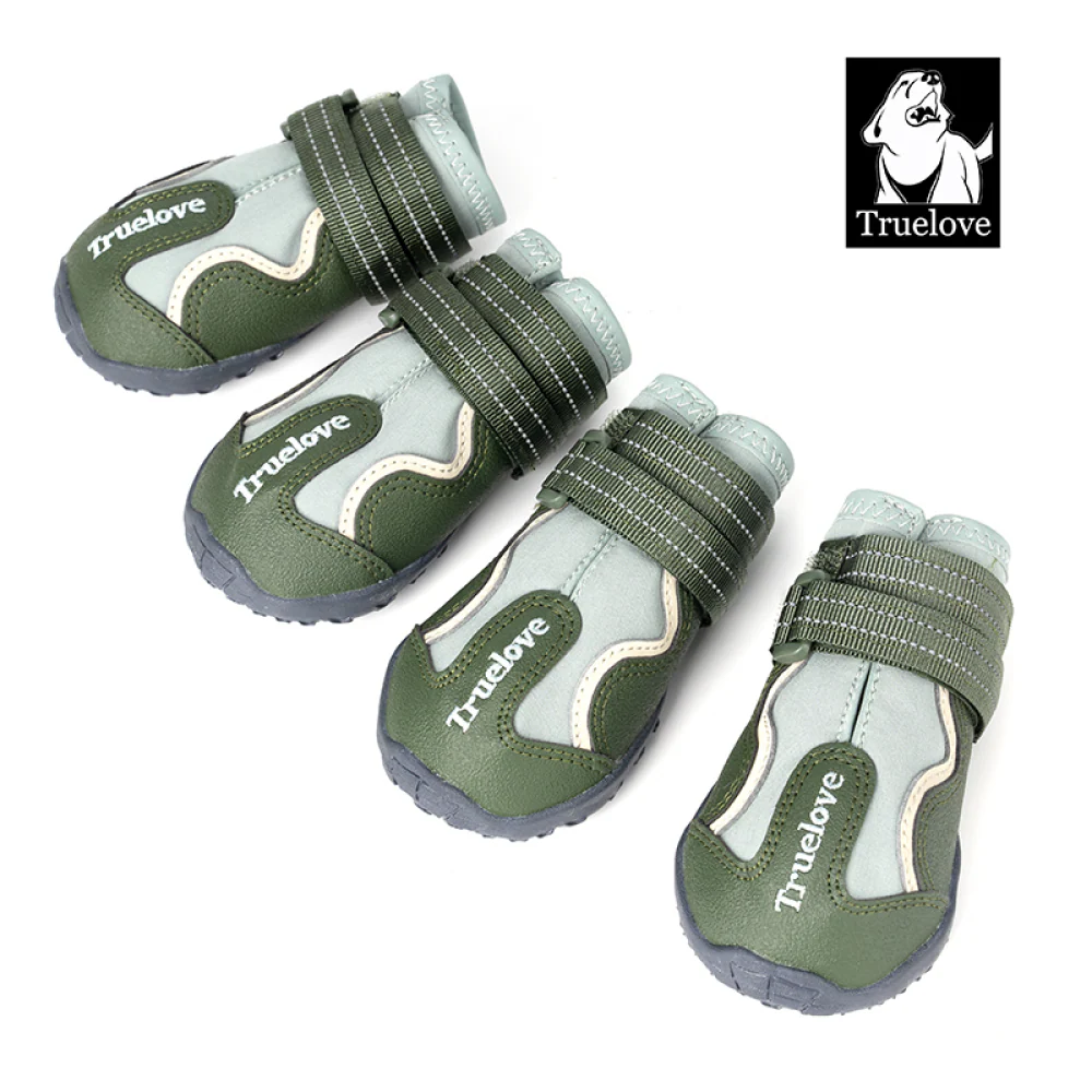 Truelove Reflective Waterproof and TPR Sole Shoes for Dogs (Cypress/Harbor Gray, Set of 4) - Image 3