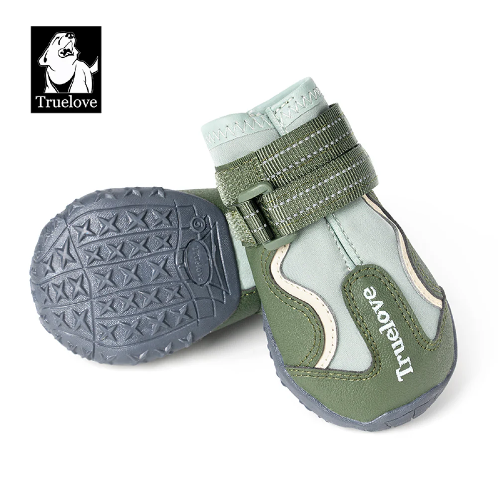 Truelove Reflective Waterproof and TPR Sole Shoes for Dogs (Cypress/Harbor Gray, Set of 4) - Image 6
