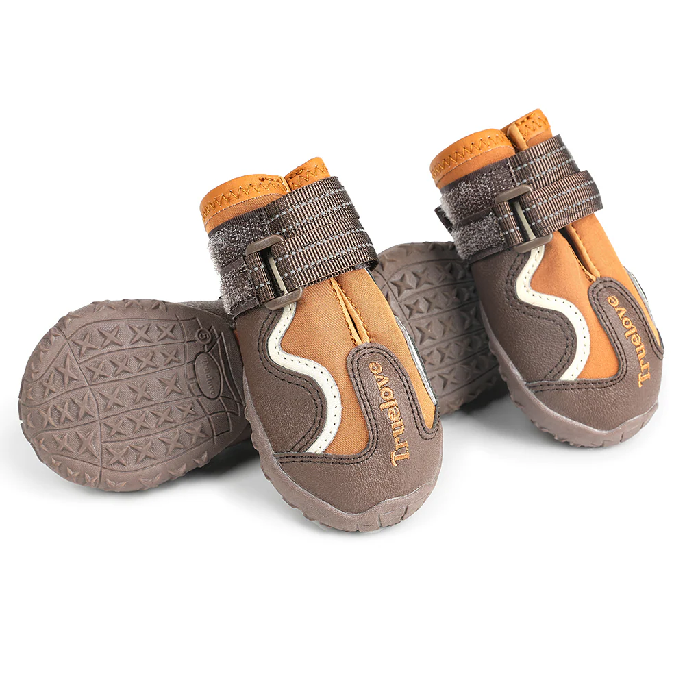 Truelove Reflective Waterproof and TPR Sole Shoes for Dogs (Pinecone/Glazed Ginger, Set of 4) - Image 2