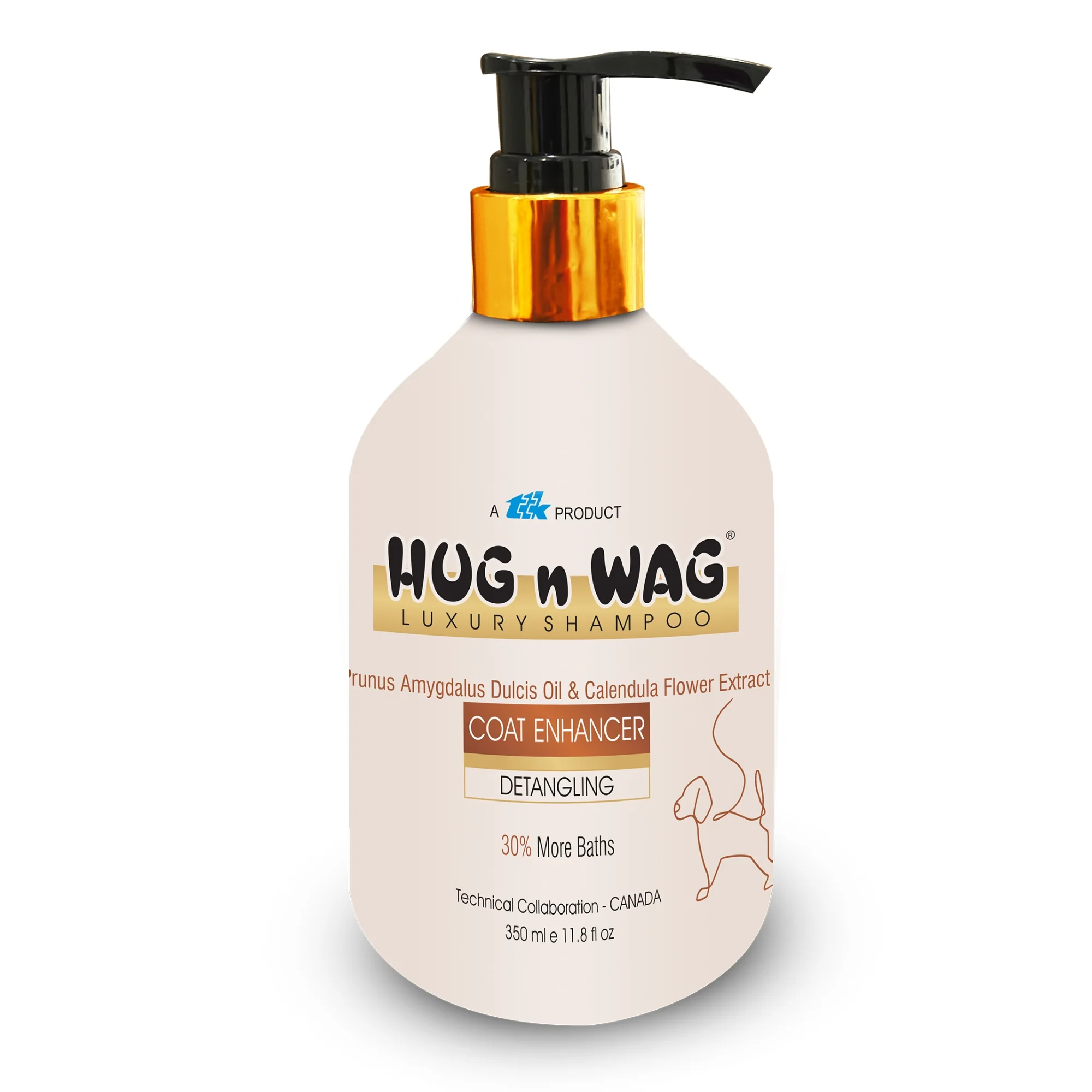 Ttk Hug n Wag Luxury Coat Enhancer Shampoo with Hyaluronic acid for Dogs