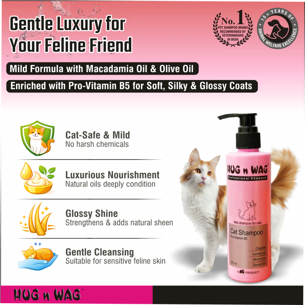 Ttk Hug n Wag Professional Mild Cat Shampoo with Pro Vitamin B5 - Image 9